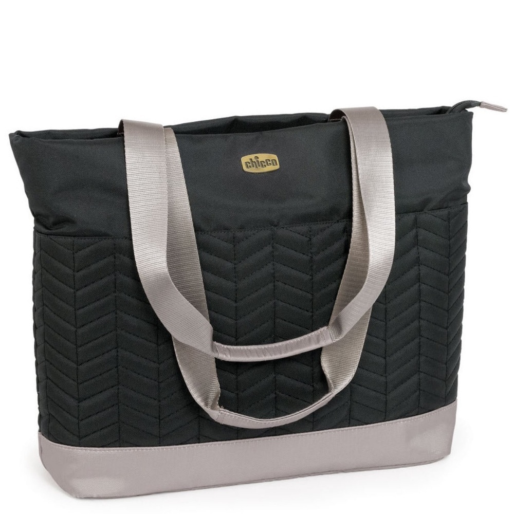 Chic Black and Gray Baby Bag